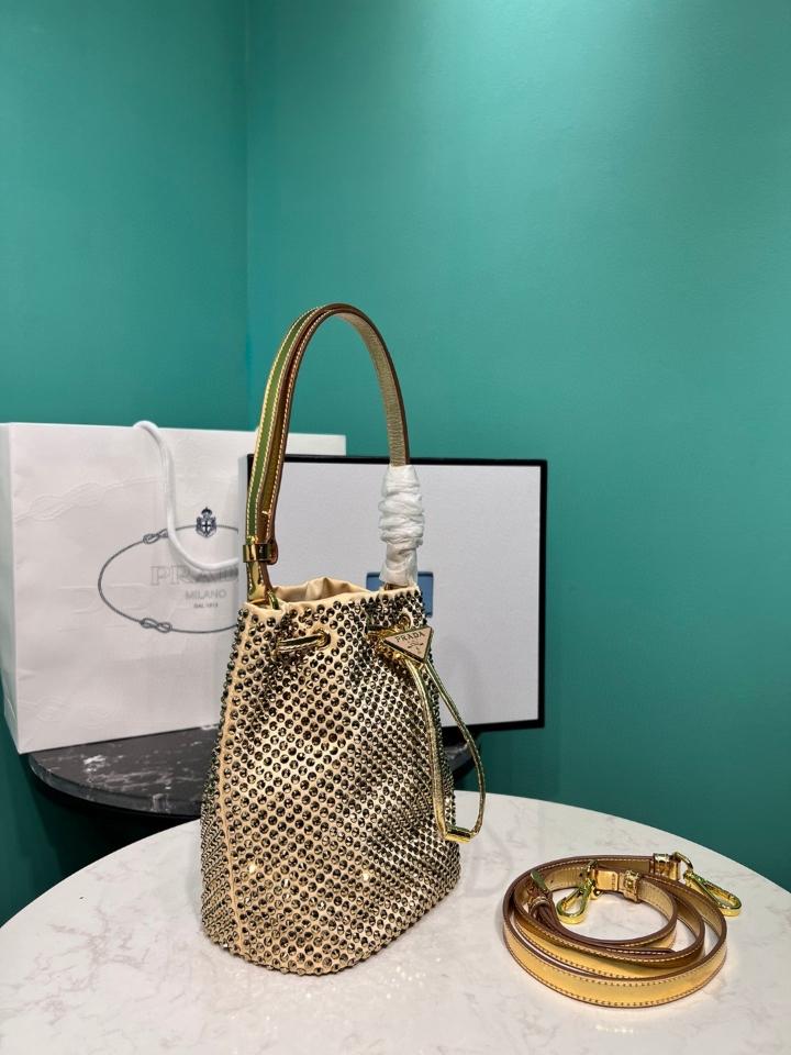 Prada  Mini crystal-studded satin bag Sand Beige 1BE067 16x2110cm-duoc-ban-tai-Hvip Bags and Accessories