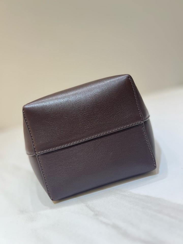 Small smooth calfskin leather tote bag Chestnut 24X22X11cm -duoc-ban-tai-Hvip Bags and Accessories