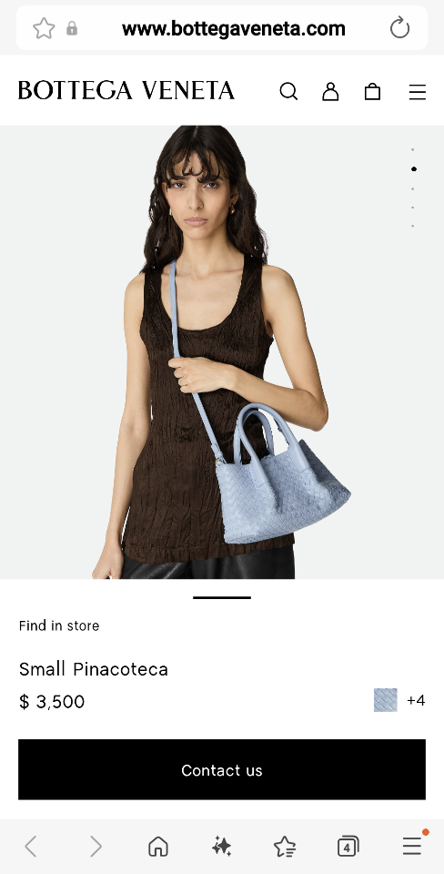 Bottega Veneta  Small Pinacoteca Lunar/fondant  819004 15*24*12cm-duoc-ban-tai-Hvip Bags and Accessories