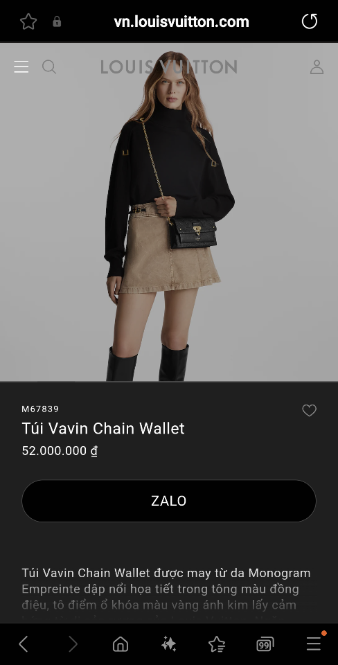Louis Vuitton M67839
Túi Vavin Chain Wallet 19.0 x 12.5 x 4.0cm-duoc-ban-tai-Hvip Bags and Accessories