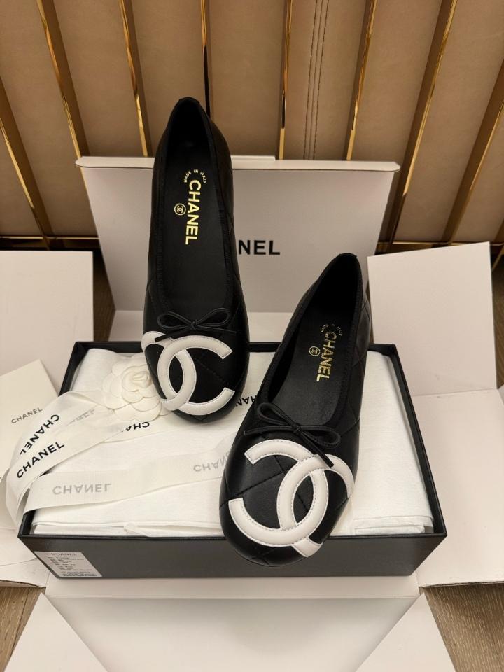Chanel Ballet flats Lambskin Black and white G47163 -duoc-ban-tai-Hvip Shoes and Clothes