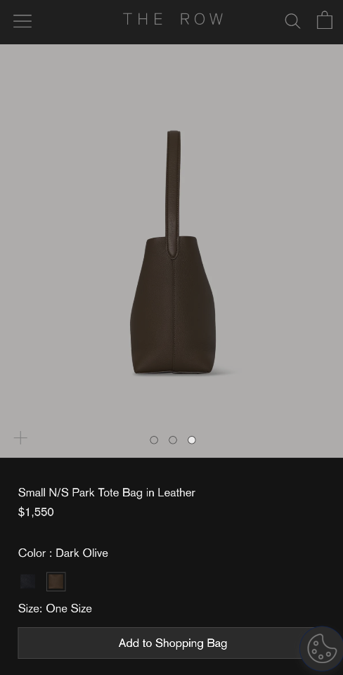 The Row Small N/S Park Tote Bag in Leather  dark Olive 24X22X11cm-duoc-ban-tai-Hvip Bags and Accessories