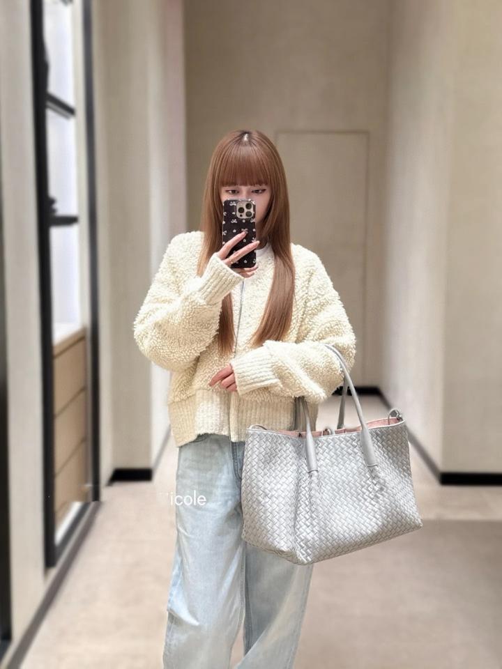 Bottega Veneta Large Pinacoteca grey/pink 817166 23*43*14.5cm-duoc-ban-tai-Hvip Bags and Accessories