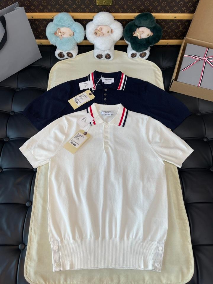 Thom Browne STRETCH VISCOSE TENNIS POLO white-duoc-ban-tai-Hvip Shoes and Clothes