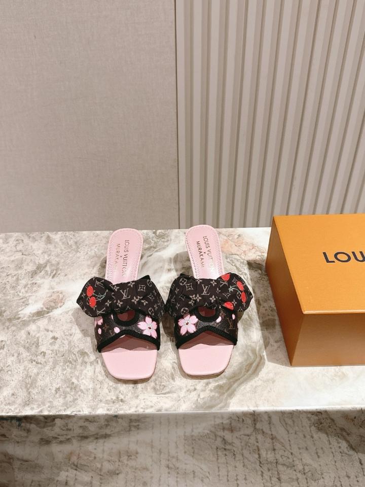 Louis Vuitton LV x TM Cherie Mules leather brown 🌸55mm (1) -duoc-ban-tai-Hvip Shoes and Clothes