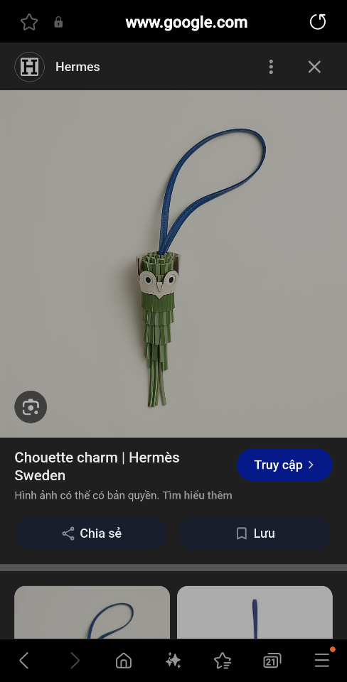 Hermès Chouette charm vert yucca / vert criquet / bleu de France / nata / blanc.-duoc-ban-tai-Hvip Bags and Accessories
