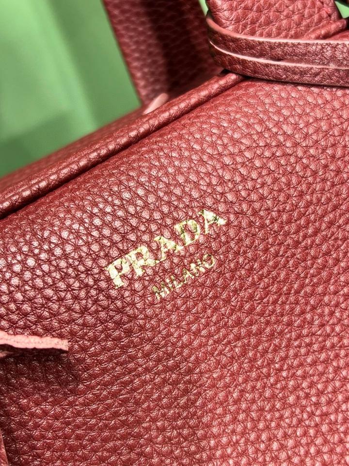 Prada Medium leather top-handle bag red 1BB149 28x20x13 cm -duoc-ban-tai-Hvip Bags and Accessories