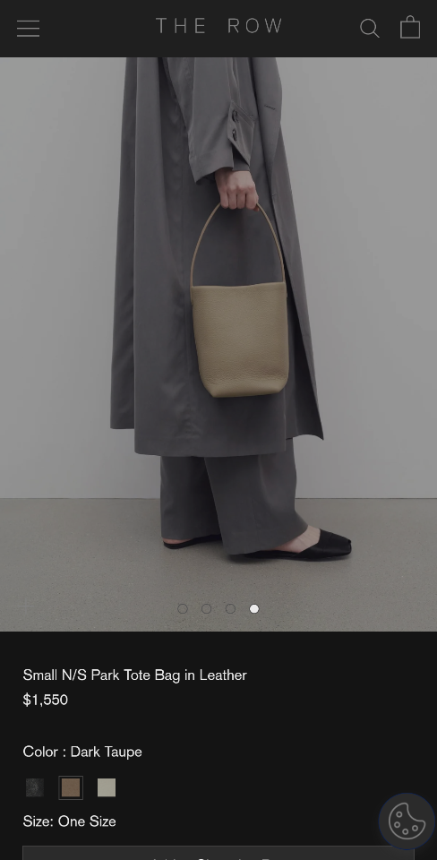 The Row Small N/S Park Tote Bag in Leather dark Taupe 24X22X11cm -duoc-ban-tai-Hvip Bags and Accessories