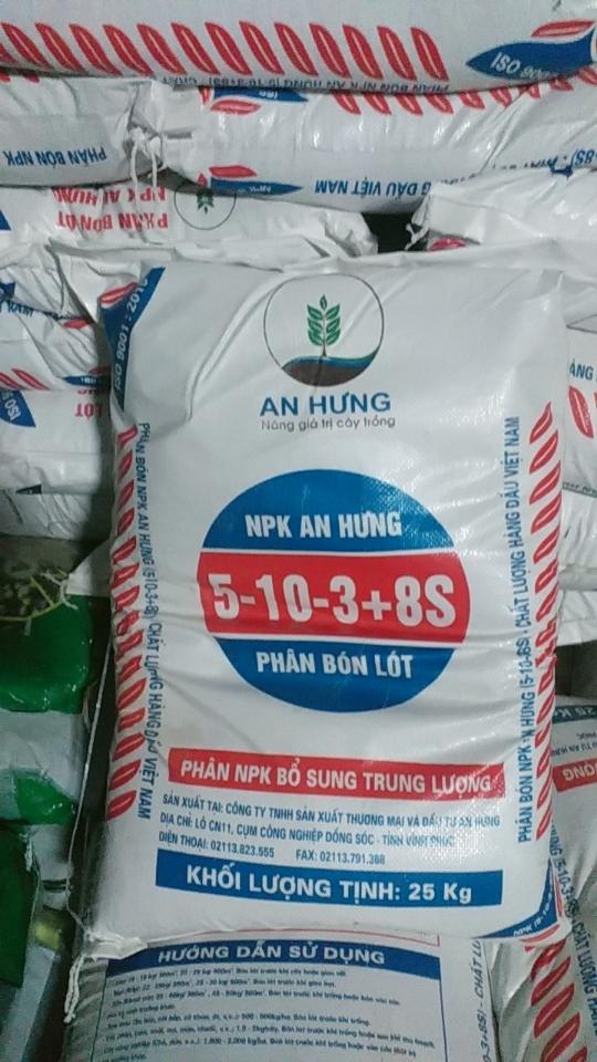 NPK 5-10-3+8 (an hưng 25kg)-duoc-ban-tai-Phân bón  Phú Son