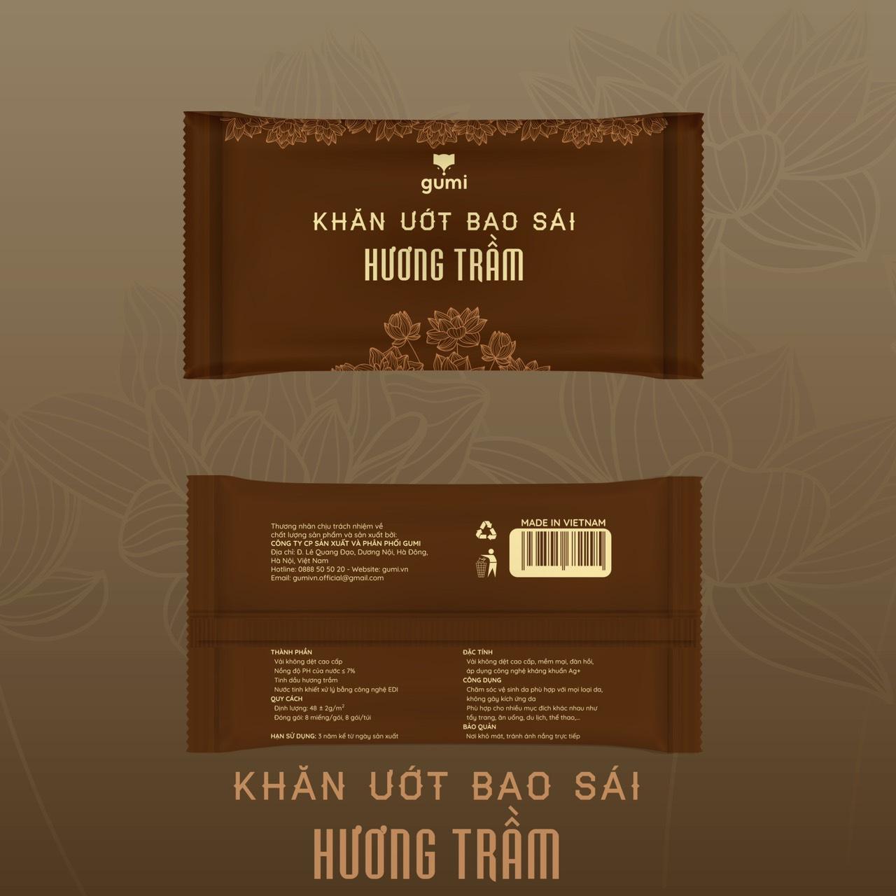 Khăn ướt bao sái ban thờ hương trầm Gumi - 20 gói/hộp-duoc-ban-tai-K&N Family