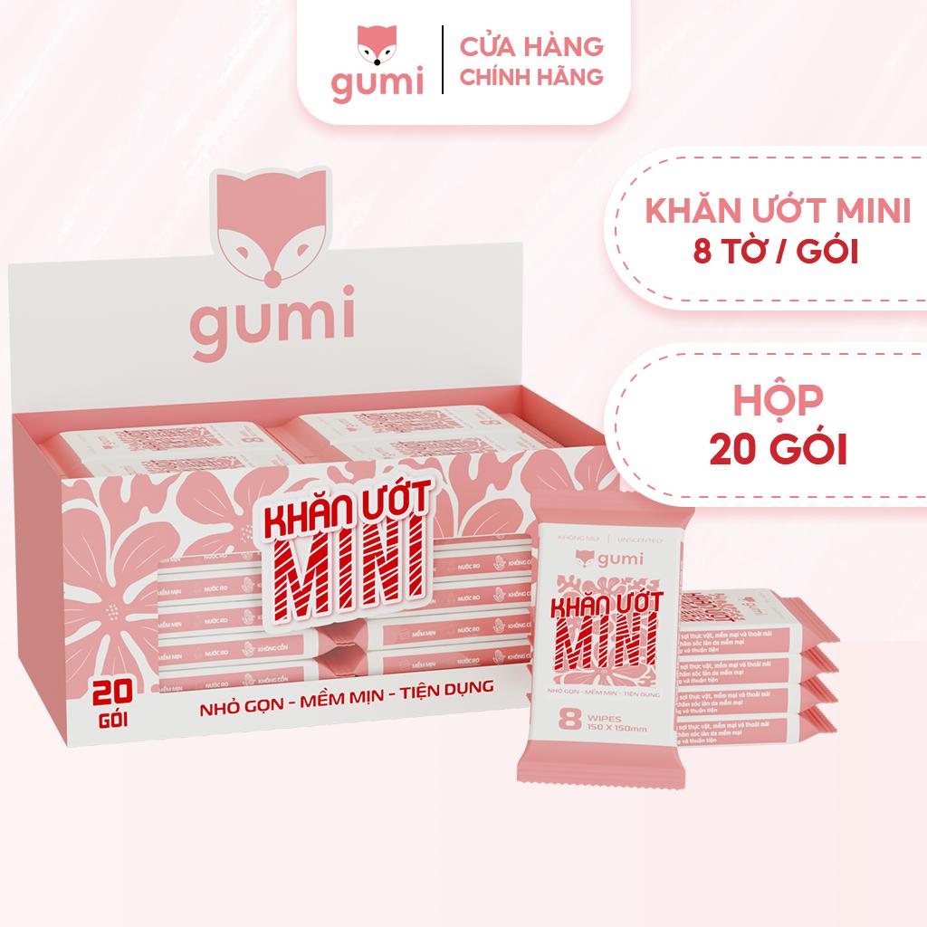 Hộp 20 gói khăn ướt mini Gumi bỏ túi tiện lợi-duoc-ban-tai-K&N Family