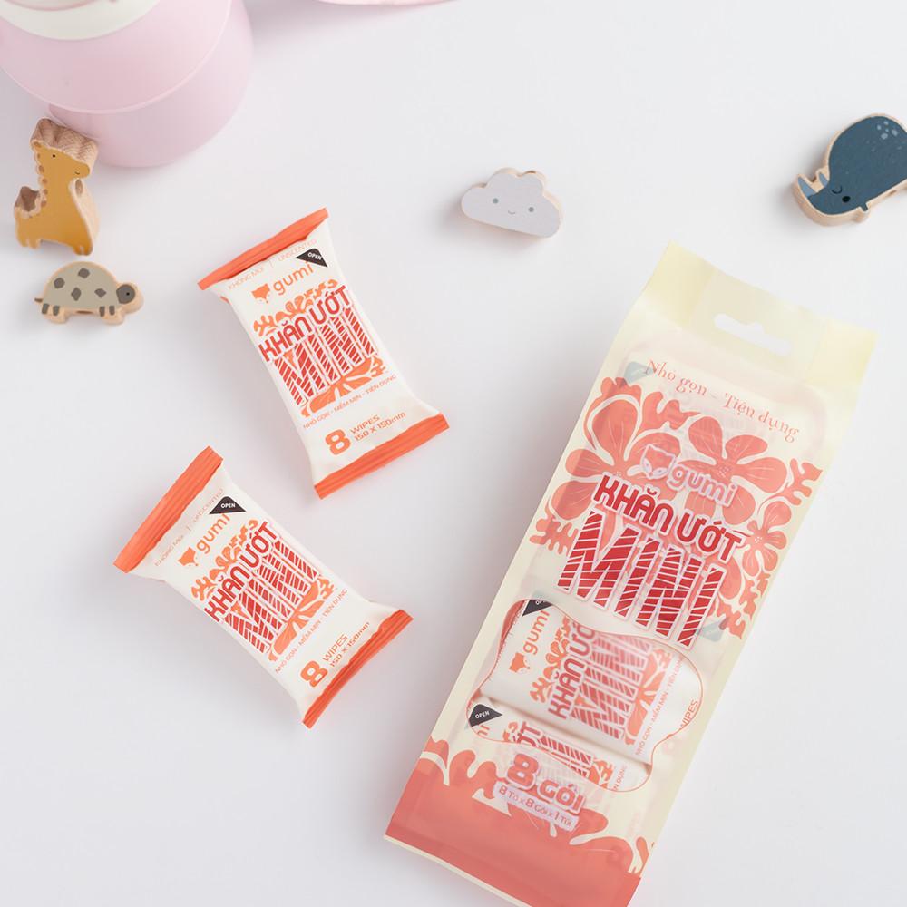 Hộp 20 gói khăn ướt mini Gumi bỏ túi tiện lợi-duoc-ban-tai-K&N Family