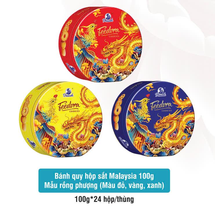 Bánh quy Dominate Rồng Phượng hộp thiếc tròn vát đáy (100g)-duoc-ban-tai-K&N Family