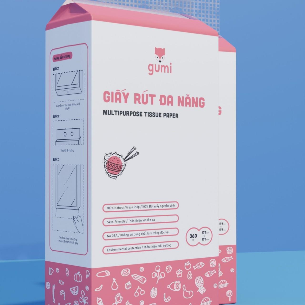 Giấy rút đa năng treo tường Gumi- 360 tờ-duoc-ban-tai-K&N Family