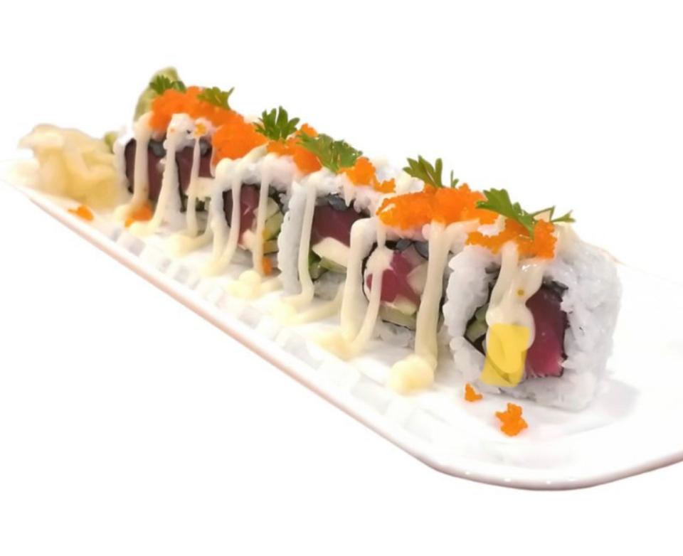 Sushi Cá ngừ phomai topping rong xốt mè -duoc-ban-tai-FURINSUSHI- hệ thống CITY SUSHI ĐÀ LẠT