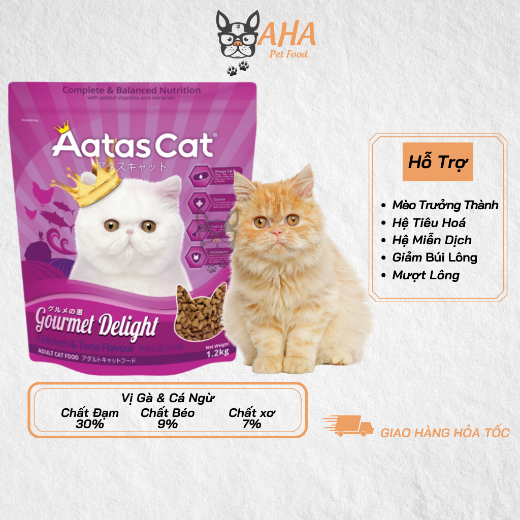 Aatas Cat thức ăn cho mèo (Thịt Gà & Cá Ngừ)-duoc-ban-tai-AHA PETFOOD