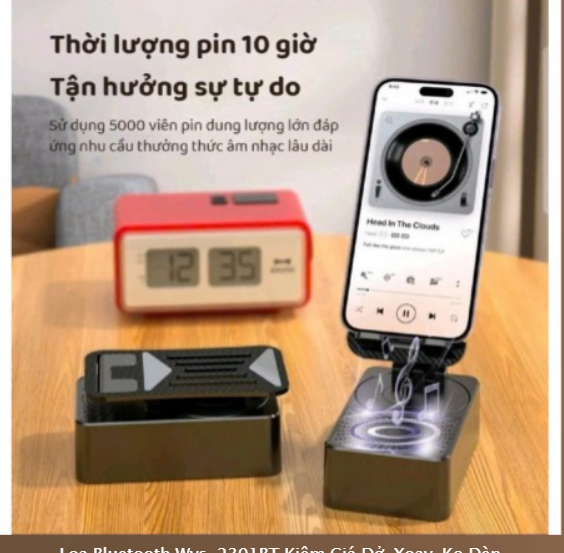 Loa Bluetooth Wys-2301BT Kiêm Giá Đở-Xoay-Ko Đèn-duoc-ban-tai-Nguyễn Linh Computer