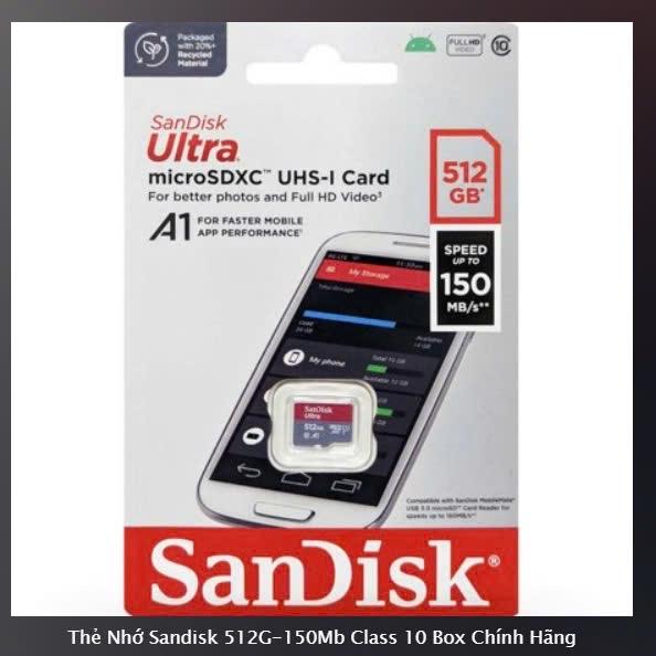 Thẻ Nhớ Sandisk 512G-150Mb Class 10 Box Chính Hãng-duoc-ban-tai-Camera Đèn Năng lượng Nguyễn Linh