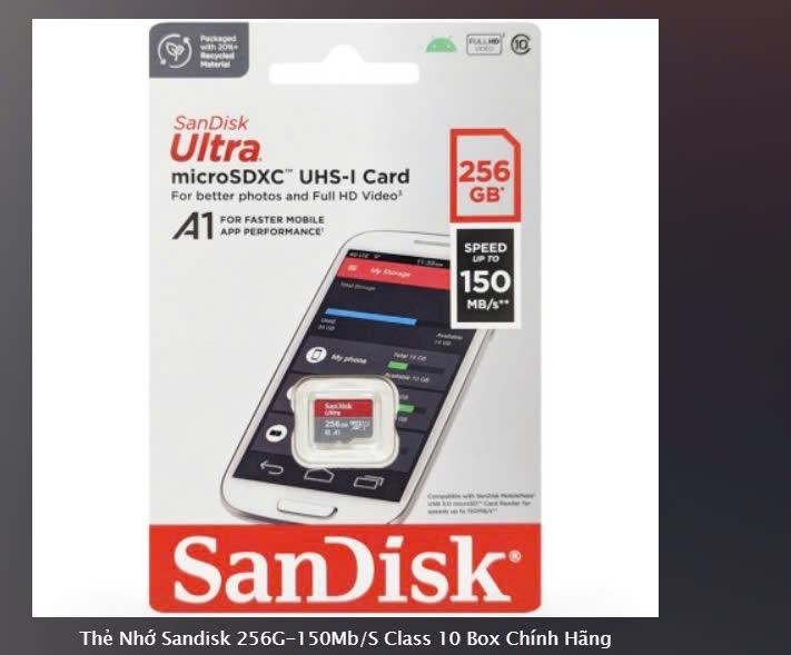 Thẻ Nhớ Sandisk 256G-150Mb/S Class 10 Box Chính Hãng-duoc-ban-tai-Camera Đèn Năng lượng Nguyễn Linh