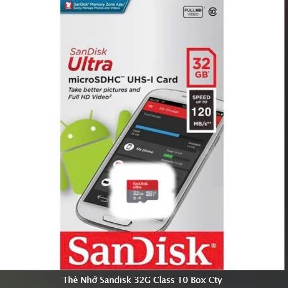 Thẻ Nhớ Sandisk 32G Class 10 Box Cty-duoc-ban-tai-Nguyễn Linh Computer