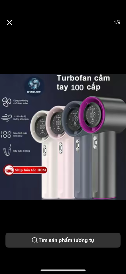 Quạt Mini Cầm Tay S001 Turbo 4000mAh có thể sạc lại, sạc nhanh Type C, di động, gió mạnh, tốc độ cao 100 vòng/phút,-duoc-ban-tai-Nguyễn Linh Computer