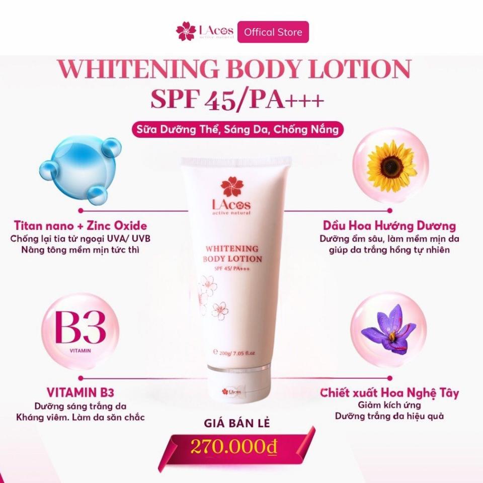 ‼️ ‼️ DA ĐEN CHAI LỲ KHÔNG CÒN LÀ NỖI LO VỚI WHITENING BODY LOTION

🔺 Nếu bạn muốn tìm kem dưỡng da body, bạn sẽ có rất nhiều sự lựa chọn.
🔺 Nhưng khi bạn muốn tìm kem dưỡng body TỐT NHẤT, TRẮNG NHANH NHẤT, AN TOÀN NHẤT thì chỉ có 1 "ứng viên" duy nhất đáp ứng được mọi tiêu chuẩn dưỡng da mà bạn cần - đó chính là WHITENING BODY LOTION từ LAcos.

✅ Cải thiện sắc tố da không đồng đều, giúp bật tone da trắng sáng ngay lần đầu sử dụng. 
✅ Mang lại sự thay đổi cho làn da mỗi ngày: Trắng hơn, mịn hơn, căng bóng hơn, khỏe hơn để da đen chai lỳ chẳng còn là nỗi lo!!!!
✅ Công nghệ nano phân tử siêu thẩm thấu không bết dính hay lộ vân kem.

🔰 Liên hệ ngay để được LAcos tư vấn chi tiết nhé!
_________________
LAcos - Lưu giữ nét đẹp thanh xuân
Giá 270K
Số lượng 1️⃣
☎️ 0797254043-duoc-ban-tai-PHƯƠNG LINH Shop