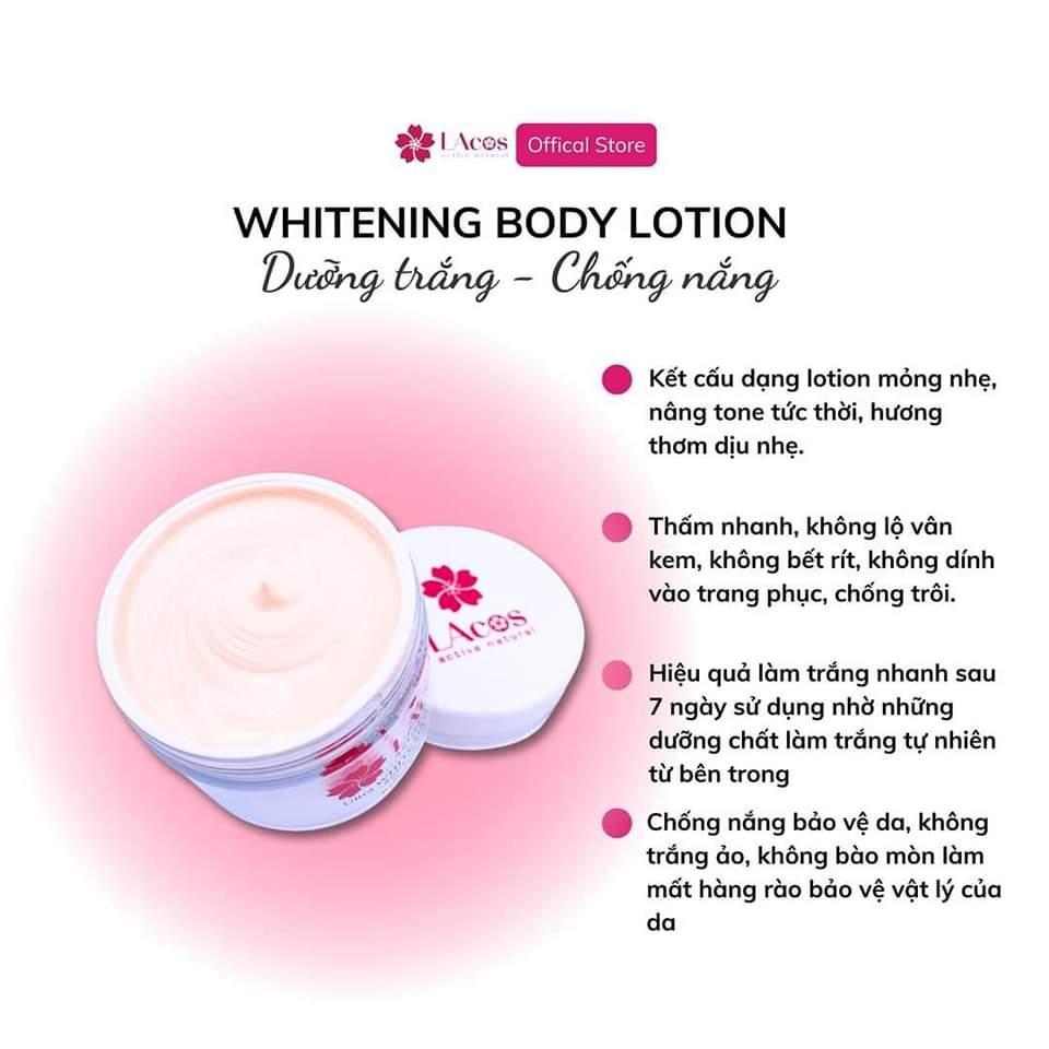 ‼️ ‼️ DA ĐEN CHAI LỲ KHÔNG CÒN LÀ NỖI LO VỚI WHITENING BODY LOTION

🔺 Nếu bạn muốn tìm kem dưỡng da body, bạn sẽ có rất nhiều sự lựa chọn.
🔺 Nhưng khi bạn muốn tìm kem dưỡng body TỐT NHẤT, TRẮNG NHANH NHẤT, AN TOÀN NHẤT thì chỉ có 1 "ứng viên" duy nhất đáp ứng được mọi tiêu chuẩn dưỡng da mà bạn cần - đó chính là WHITENING BODY LOTION từ LAcos.

✅ Cải thiện sắc tố da không đồng đều, giúp bật tone da trắng sáng ngay lần đầu sử dụng. 
✅ Mang lại sự thay đổi cho làn da mỗi ngày: Trắng hơn, mịn hơn, căng bóng hơn, khỏe hơn để da đen chai lỳ chẳng còn là nỗi lo!!!!
✅ Công nghệ nano phân tử siêu thẩm thấu không bết dính hay lộ vân kem.

🔰 Liên hệ ngay để được LAcos tư vấn chi tiết nhé!
☎️ 0797254043
Số lượng 1️⃣-duoc-ban-tai-PHƯƠNG LINH Shop