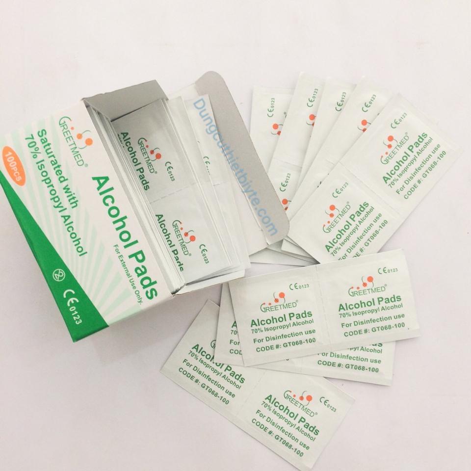Bông tẩm cồn sát trùng Alcohol Pad hộp 100 miếng-duoc-ban-tai-ORISTORE- SỨC KHOẺ XANH