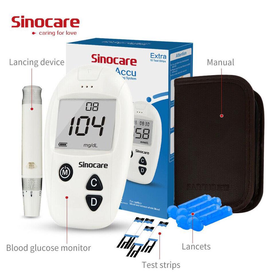 Máy đo đường huyết Sinocare Tặng 25 que thử, 25 kim lấy máu-duoc-ban-tai-ORISTORE- SỨC KHOẺ XANH