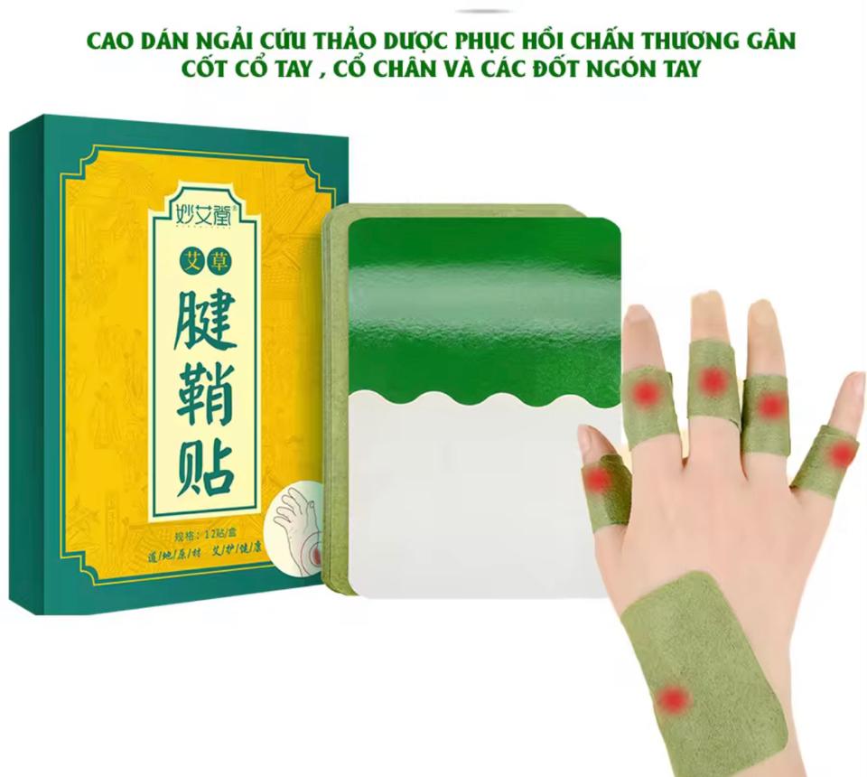 Cao dán ngải cứu thảo dược  MiaoAiTang gân cốt cổ tay, cổ chân, các khớp ngón tay hiệu quả-duoc-ban-tai-ORISTORE- SỨC KHOẺ XANH