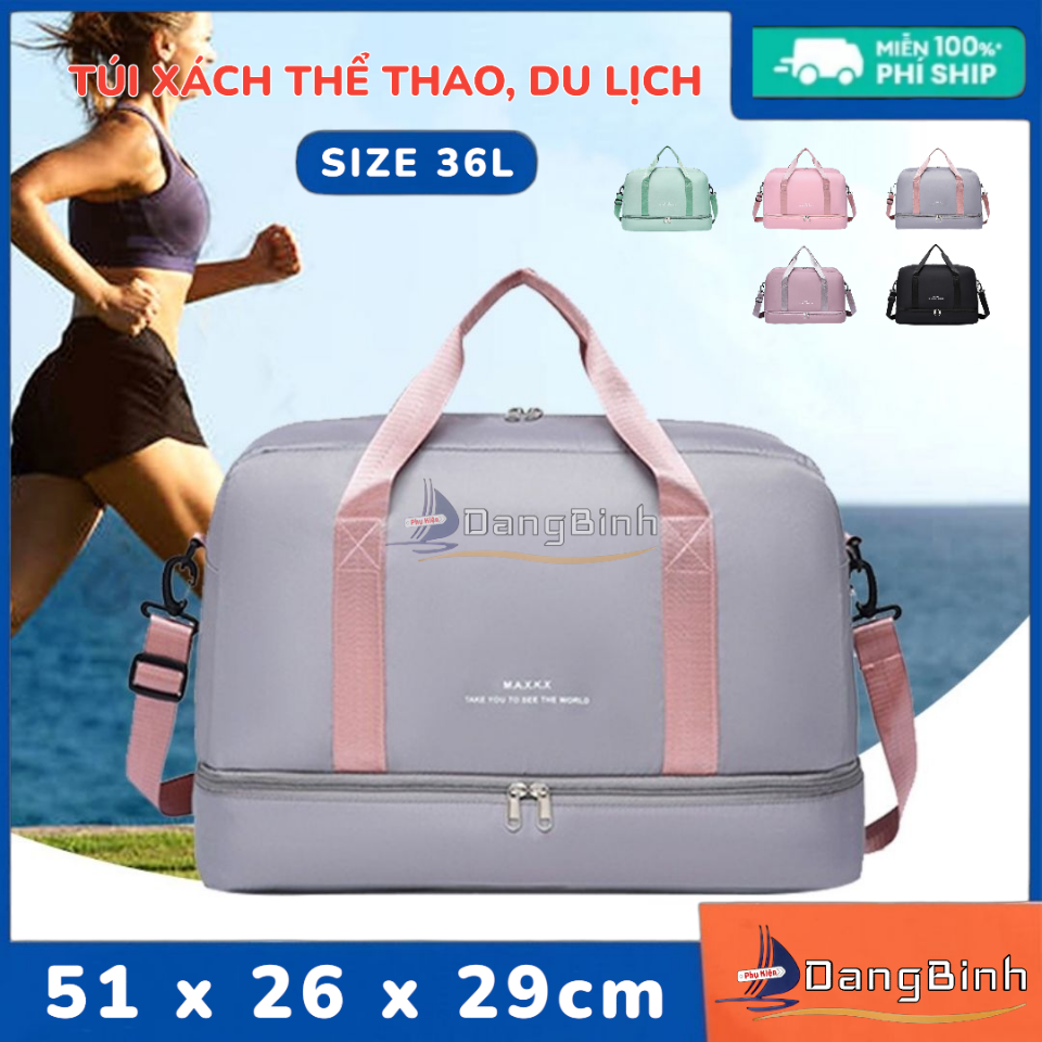 TÚI TẬP THỂ DỤC TÚI ĐEO VAI NỮ DUNG TÍCH LỚN NGĂN ĐỰNG GIÀY ĐỘC LẬP TÚI THỂ THAO DI ĐỘNG KHÔ ƯỚT TÁCH BIỆT KHÔ ƯỚT CAO CẤP S36L-duoc-ban-tai-DangBinh Group