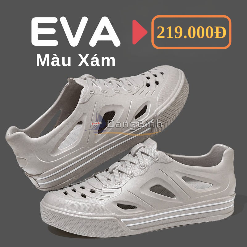 [Màu Xám] Giày Nhựa Lỗ Thoáng Khí Đi Mưa Đi Biển Chất Liệu Eva Mềm Êm Siêu Nhẹ Không Thấm Nước-duoc-ban-tai-DangBinh Group