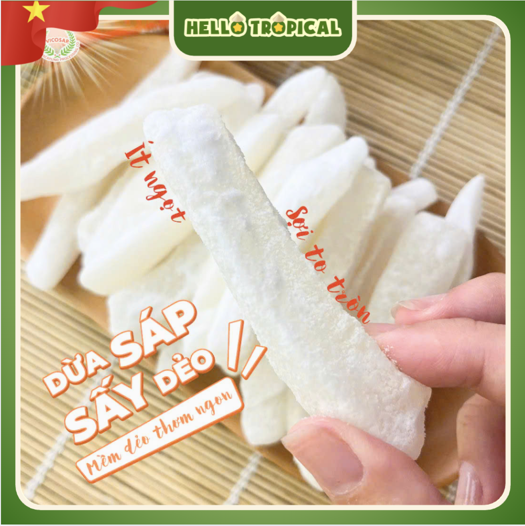 Dừa sáp sấy dẻo VICOSAP ( Hộp 230g )-duoc-ban-tai-HELLO TROPICAL VIETNAM