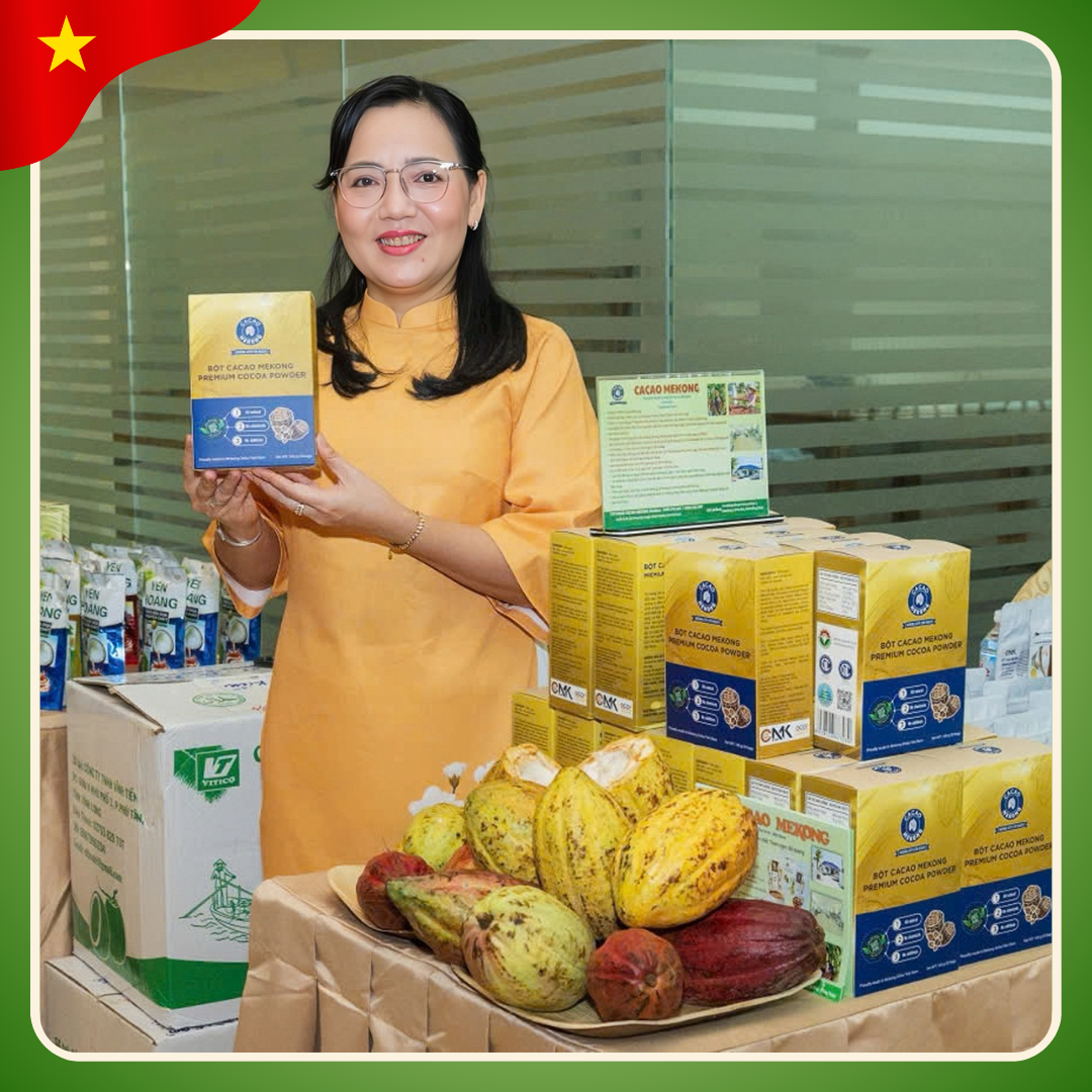 Bột Cacao nguyên chất siêu hoà tan MeKong pha chế làm bánh Trà Vinh gói 100g-duoc-ban-tai-HELLO TROPICAL VIETNAM