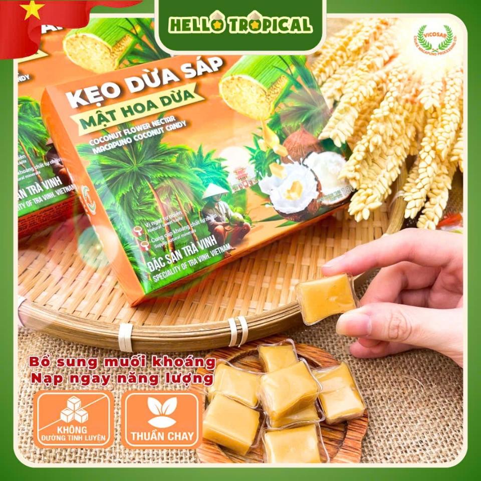 Kẹo dừa sáp mật hoa dừa 180g ( 22viên x 8,2g )-duoc-ban-tai-HELLO TROPICAL VIETNAM