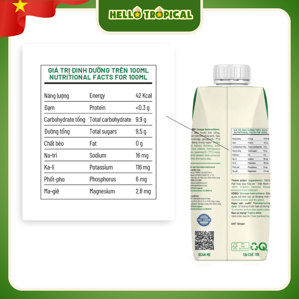   Mật hoa dừa tươi tiệt trùng SOKFARM (Chai 330ml)-duoc-ban-tai-HELLO TROPICAL VIETNAM