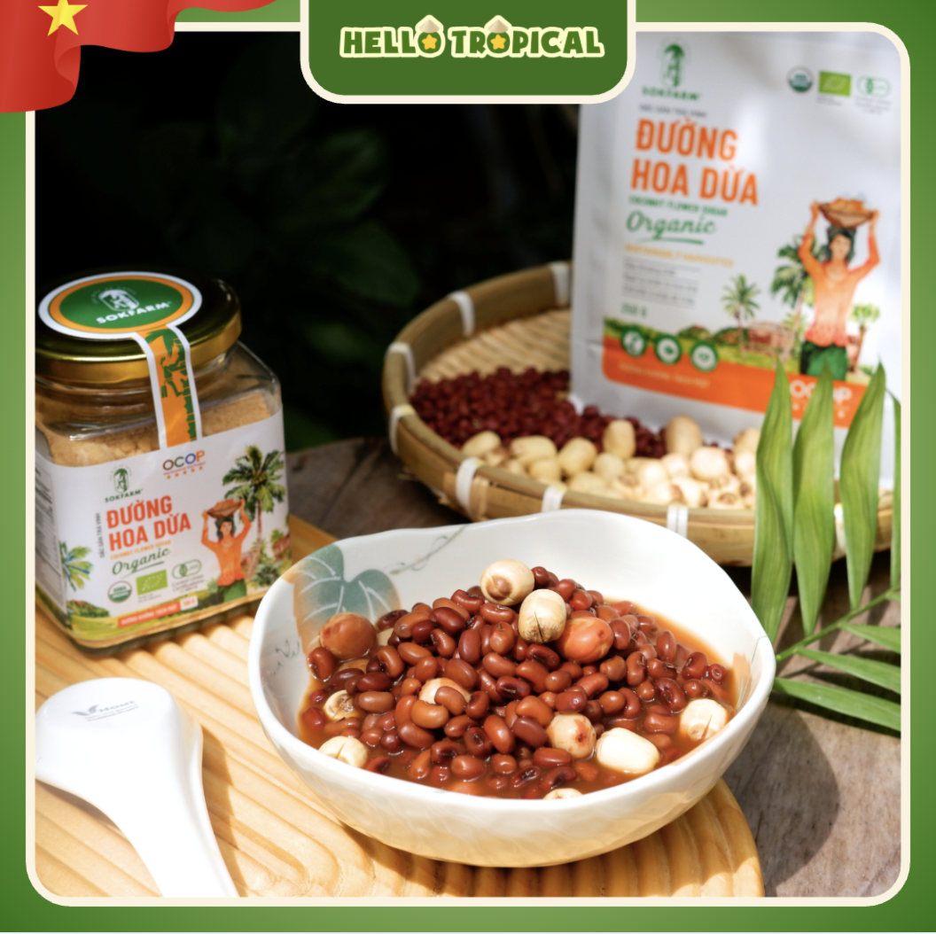 Đường hoa dừa hữu cơ SOKFARM đường hữu cơ cho bé chính gốc Trà Vinh (Gói tiết kiệm 1kg)-duoc-ban-tai-HELLO TROPICAL VIETNAM