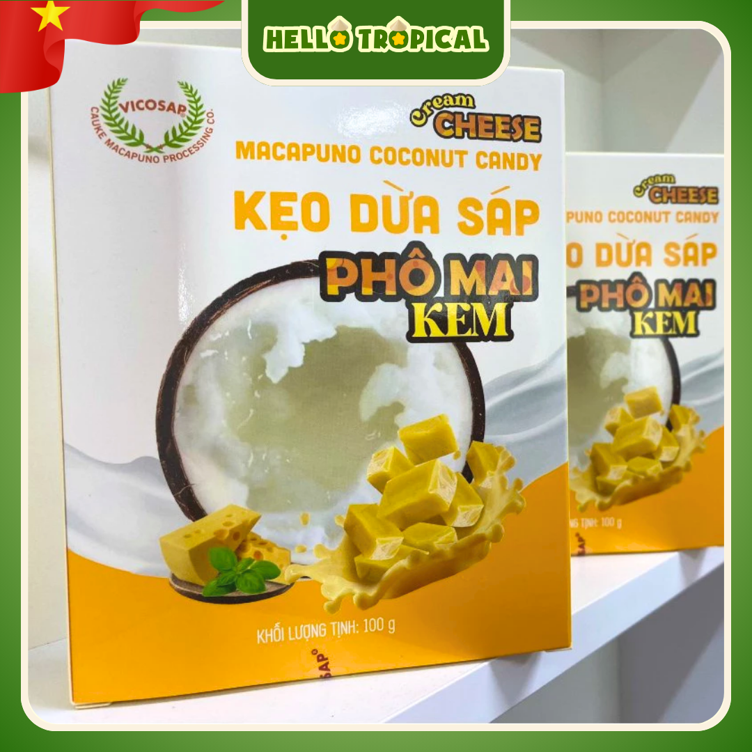 Kẹo dừa sáp phô mai kem VICOSAP (100g)-duoc-ban-tai-HELLO TROPICAL VIETNAM