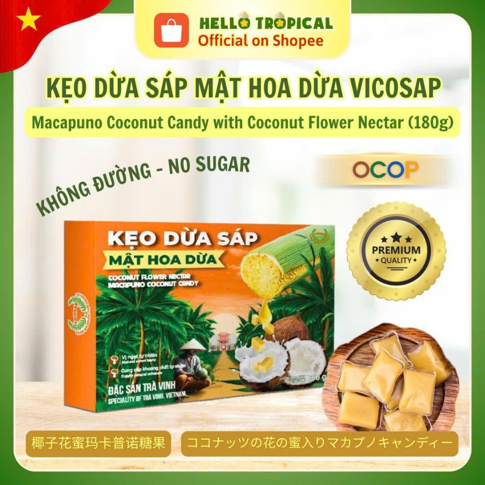 Kẹo dừa sáp mật hoa dừa 180g ( 22viên x 8,2g )-duoc-ban-tai-HELLO TROPICAL VIETNAM