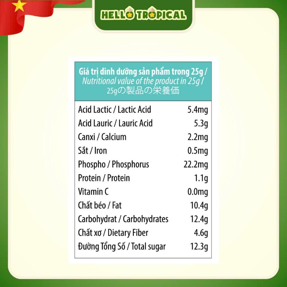 Dừa sáp sấy khô giòn tan VICOSAP 25g-duoc-ban-tai-HELLO TROPICAL VIETNAM