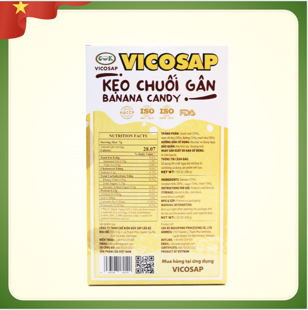 Kẹo chuối gân cốt dừa VICOSAP ( Hộp 100g )-duoc-ban-tai-HELLO TROPICAL VIETNAM
