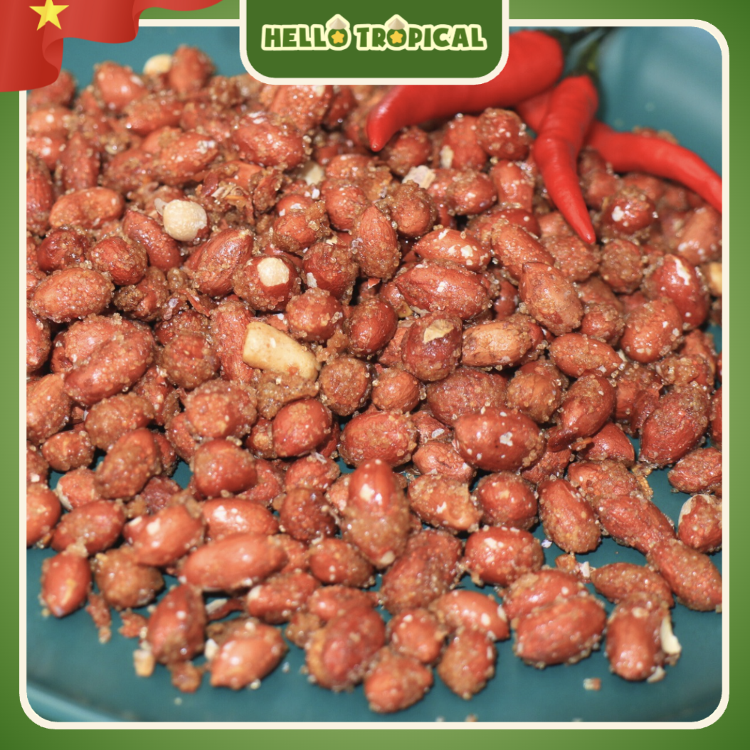 Đậu phộng rang tỏi ớt PHÚ VINH đậm đà chuẩn vị miền tây loại ngon (Hộp 500g)-duoc-ban-tai-HELLO TROPICAL VIETNAM