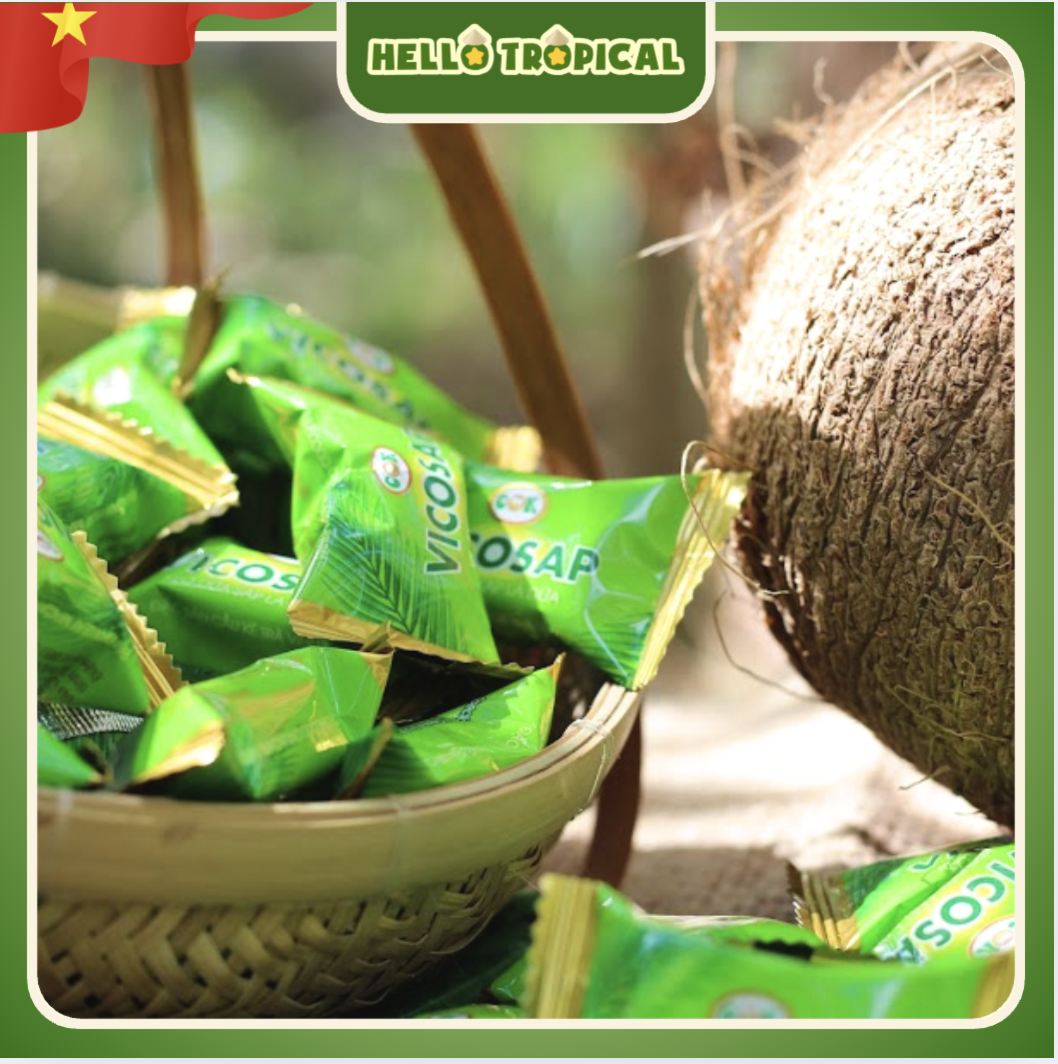 Kẹo dừa sáp lá dứa VICOSAP (Hộp 100g) -duoc-ban-tai-HELLO TROPICAL VIETNAM