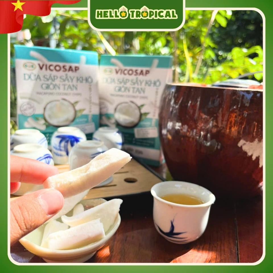 Dừa sáp sấy khô giòn tan VICOSAP 25g-duoc-ban-tai-HELLO TROPICAL VIETNAM