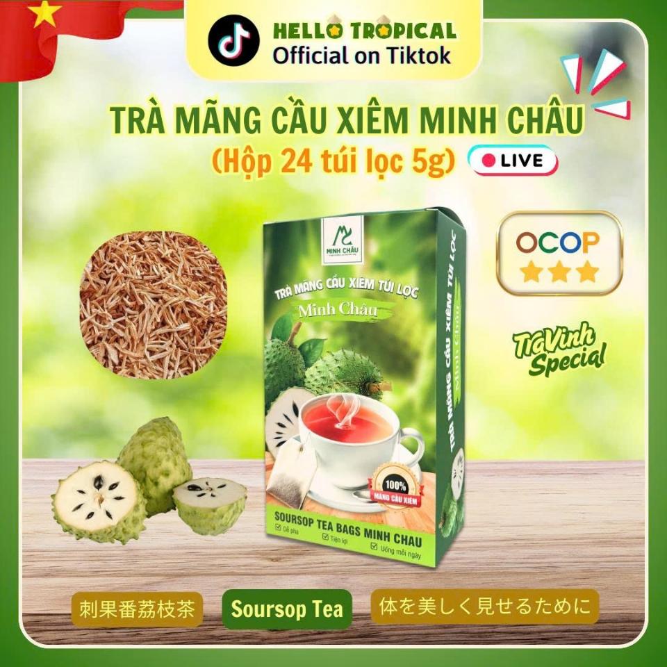Trà mãng cầu xiêm túi lọc Minh Châu ( Hộp 24 túi lọc 5g )-duoc-ban-tai-HELLO TROPICAL VIETNAM