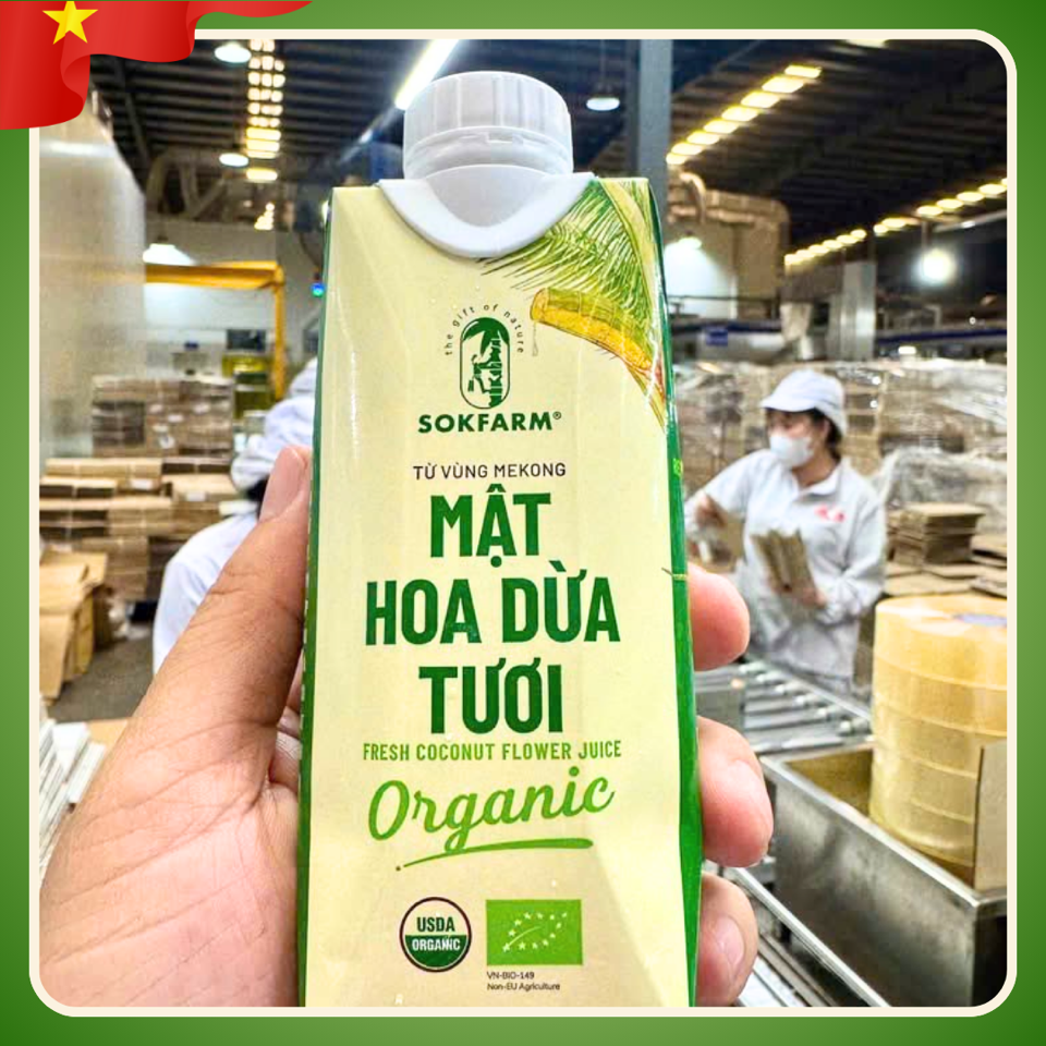   Mật hoa dừa tươi tiệt trùng SOKFARM (Chai 330ml)-duoc-ban-tai-HELLO TROPICAL VIETNAM
