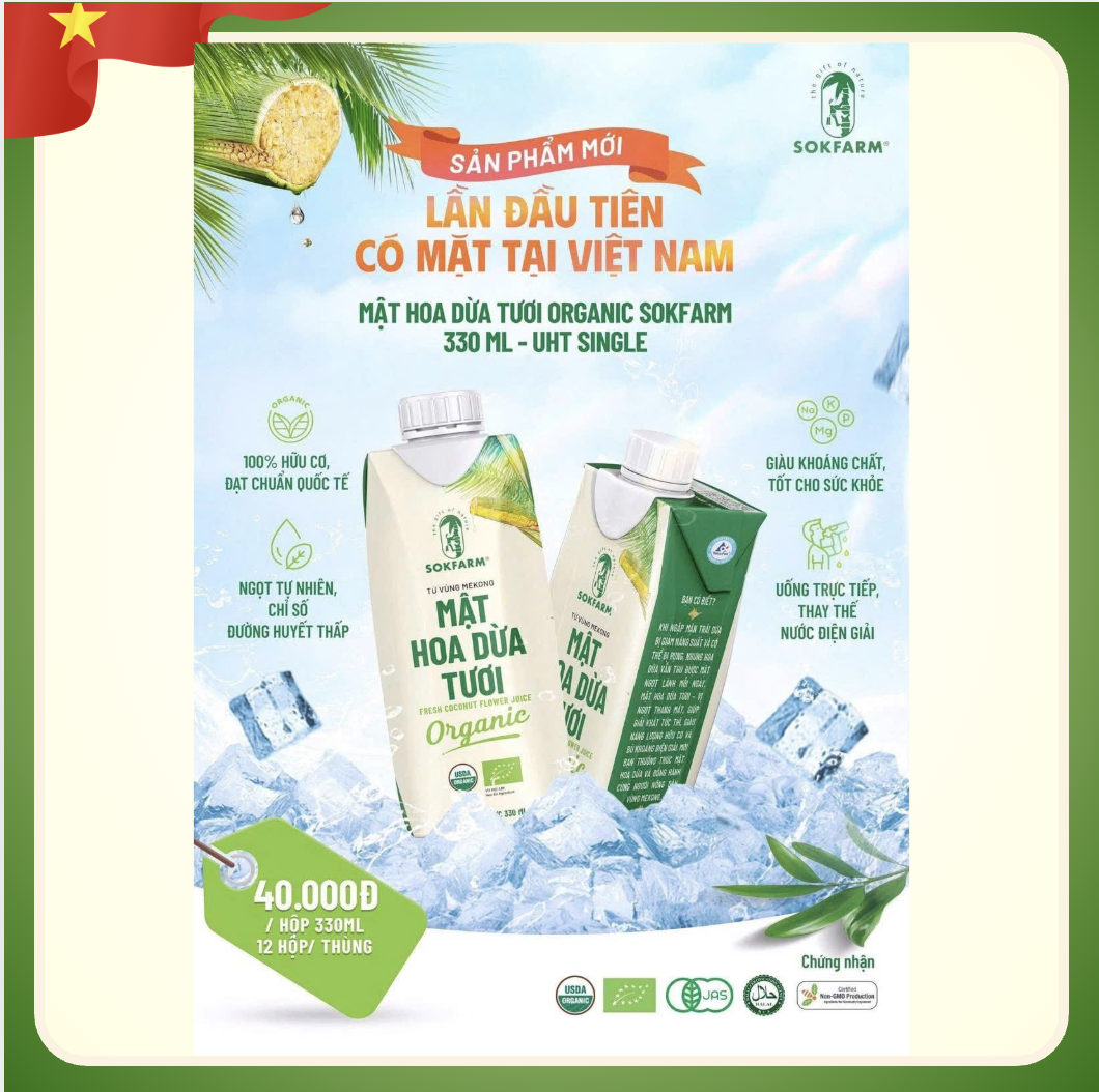   Mật hoa dừa tươi tiệt trùng SOKFARM (Chai 330ml)-duoc-ban-tai-HELLO TROPICAL VIETNAM