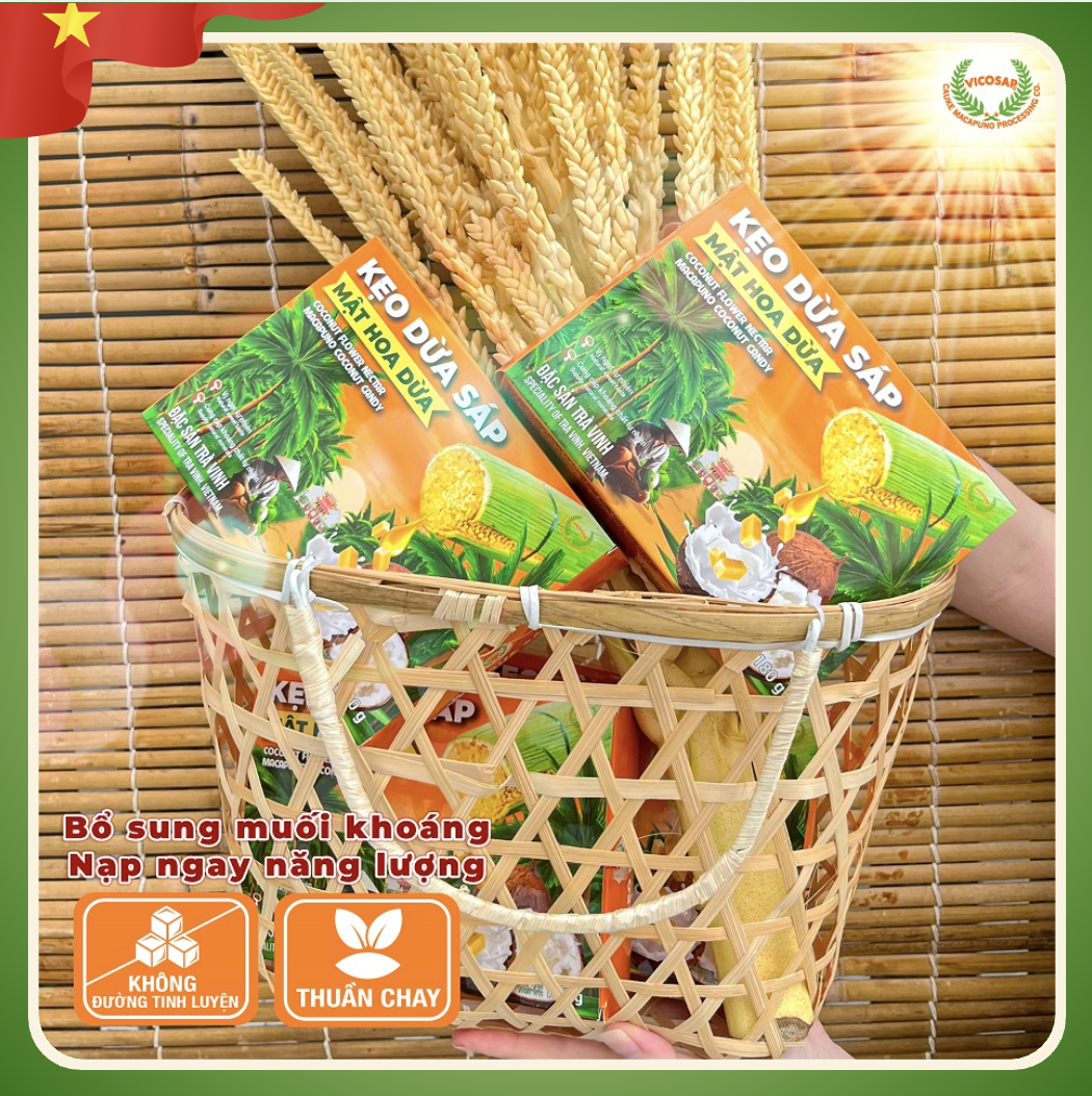 Kẹo dừa sáp mật hoa dừa 180g VICOSAP ( 22viên x 8,2g )-duoc-ban-tai-HELLO TROPICAL VIETNAM