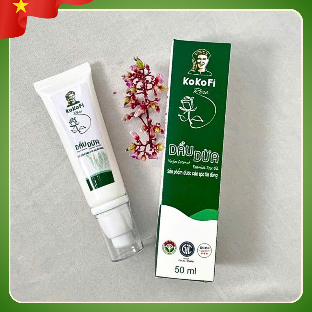 Dầu dừa dưỡng da dưỡng thể hoa hồng KOKOFI ROSÉ (50ml)-duoc-ban-tai-HELLO TROPICAL VIETNAM