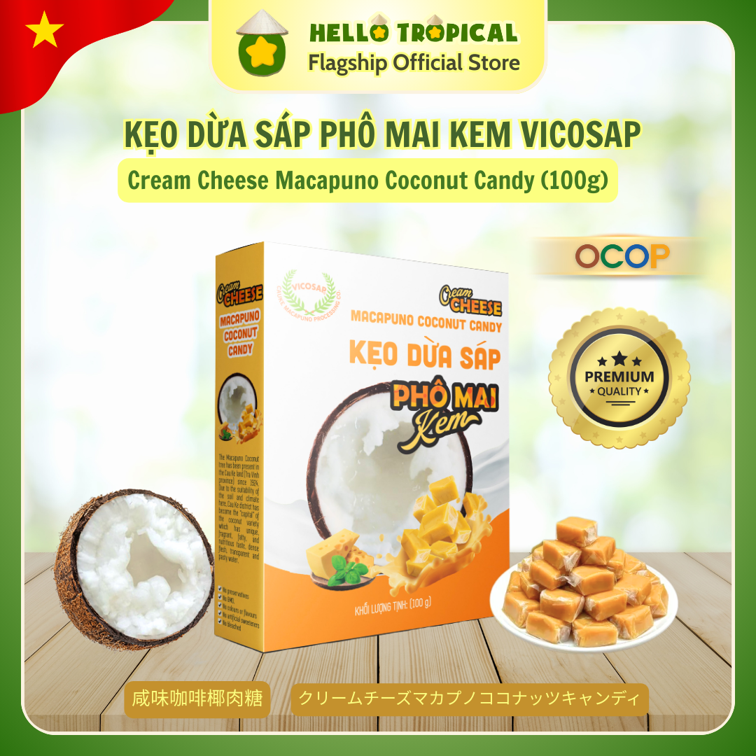 Kẹo dừa sáp phô mai kem VICOSAP (100g)-duoc-ban-tai-HELLO TROPICAL VIETNAM